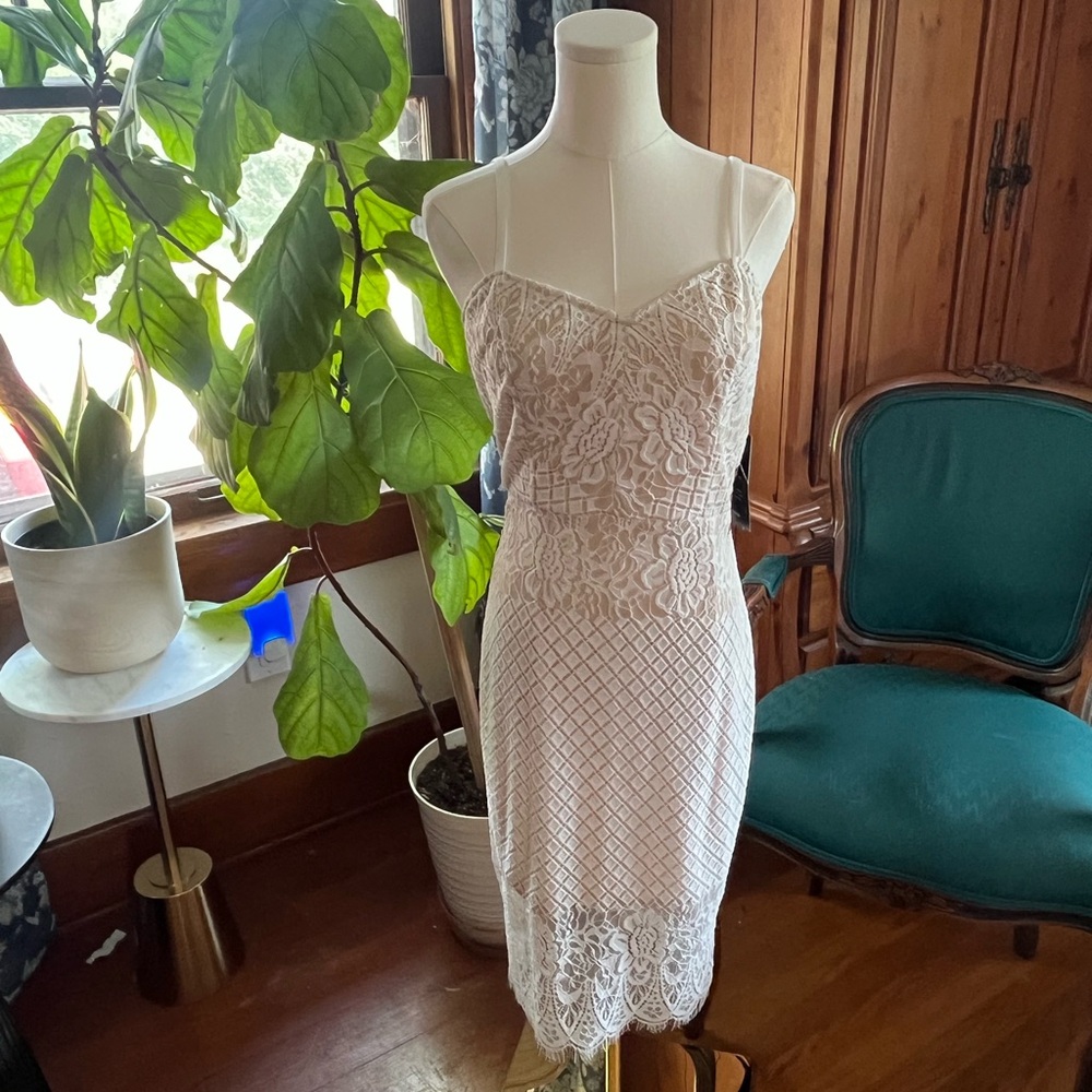 Lulu's Cream Lace Midi Dress